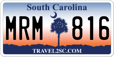 SC license plate MRM816