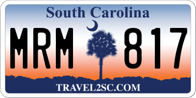SC license plate MRM817