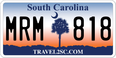 SC license plate MRM818