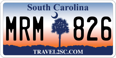 SC license plate MRM826