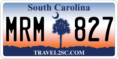 SC license plate MRM827