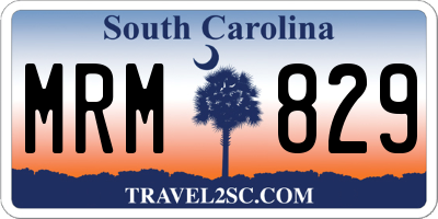 SC license plate MRM829