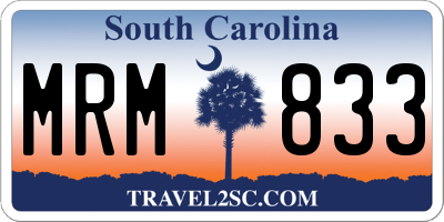SC license plate MRM833