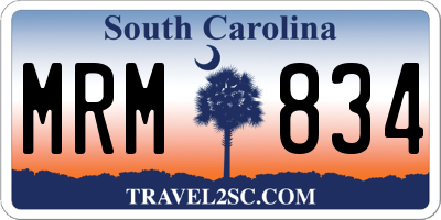 SC license plate MRM834