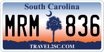 SC license plate MRM836