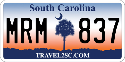 SC license plate MRM837