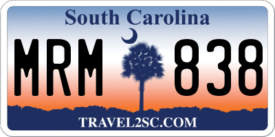 SC license plate MRM838