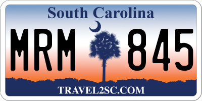 SC license plate MRM845
