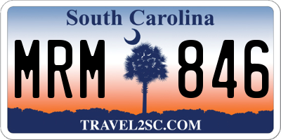 SC license plate MRM846