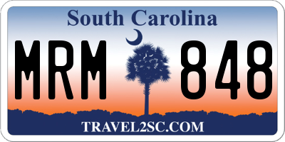 SC license plate MRM848
