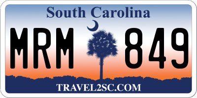 SC license plate MRM849