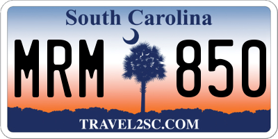 SC license plate MRM850
