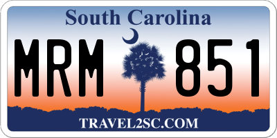 SC license plate MRM851