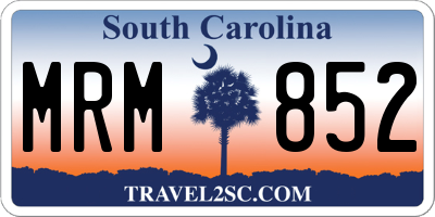 SC license plate MRM852