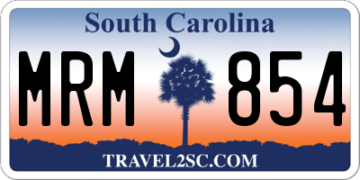 SC license plate MRM854