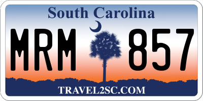 SC license plate MRM857