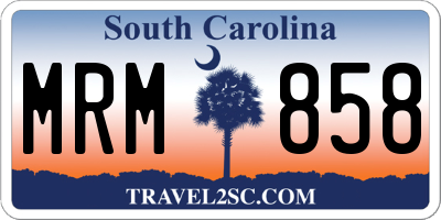 SC license plate MRM858
