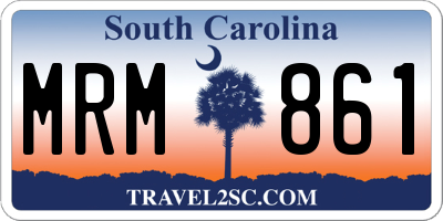 SC license plate MRM861
