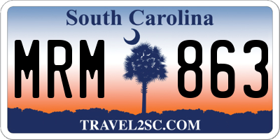 SC license plate MRM863