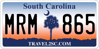 SC license plate MRM865