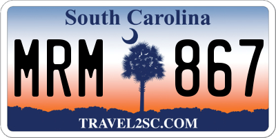 SC license plate MRM867