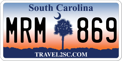 SC license plate MRM869