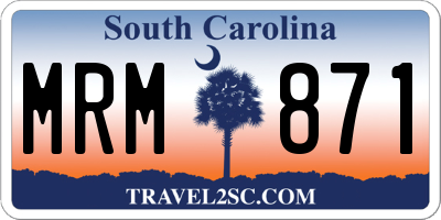 SC license plate MRM871