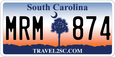 SC license plate MRM874