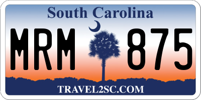 SC license plate MRM875