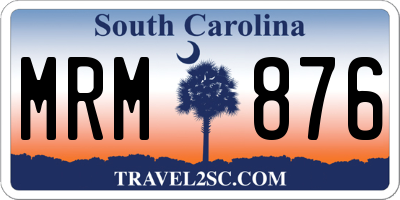 SC license plate MRM876