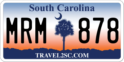 SC license plate MRM878