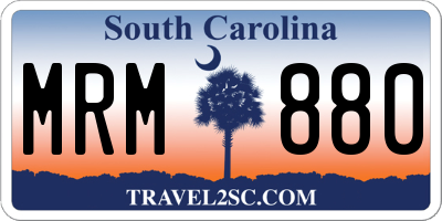 SC license plate MRM880