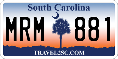 SC license plate MRM881