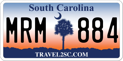 SC license plate MRM884