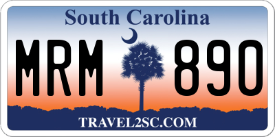 SC license plate MRM890