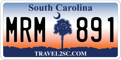 SC license plate MRM891