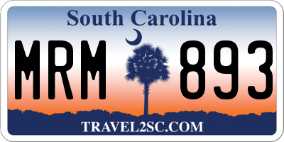 SC license plate MRM893