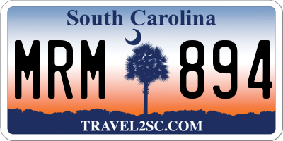 SC license plate MRM894