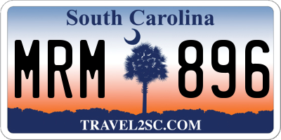 SC license plate MRM896