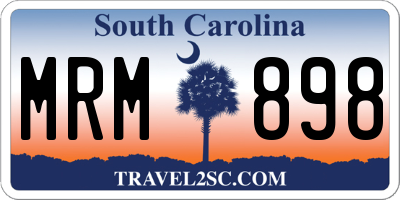 SC license plate MRM898