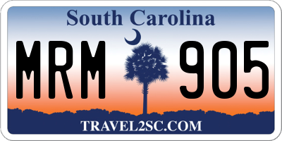 SC license plate MRM905