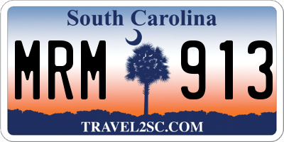 SC license plate MRM913