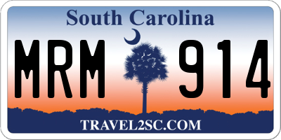 SC license plate MRM914