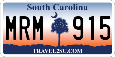 SC license plate MRM915