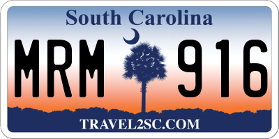 SC license plate MRM916