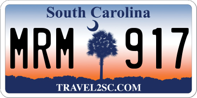 SC license plate MRM917
