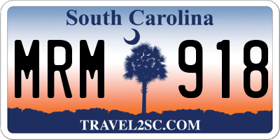 SC license plate MRM918