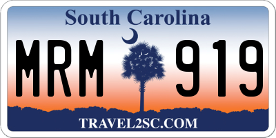 SC license plate MRM919