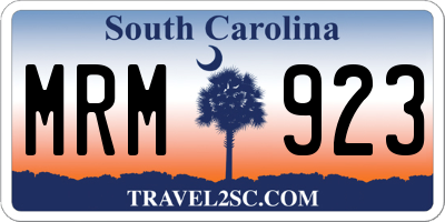 SC license plate MRM923