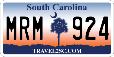 SC license plate MRM924